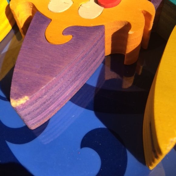 EUC, Hand scrolled & painted, wooden clown puzzle - Picture 5 of 6